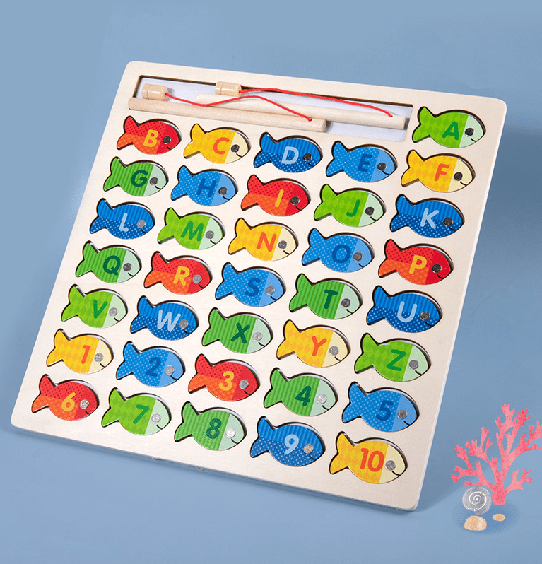 Pêche Montessori : Jeu Éducatif des Lettres de l'Alphabet et des Chiffres