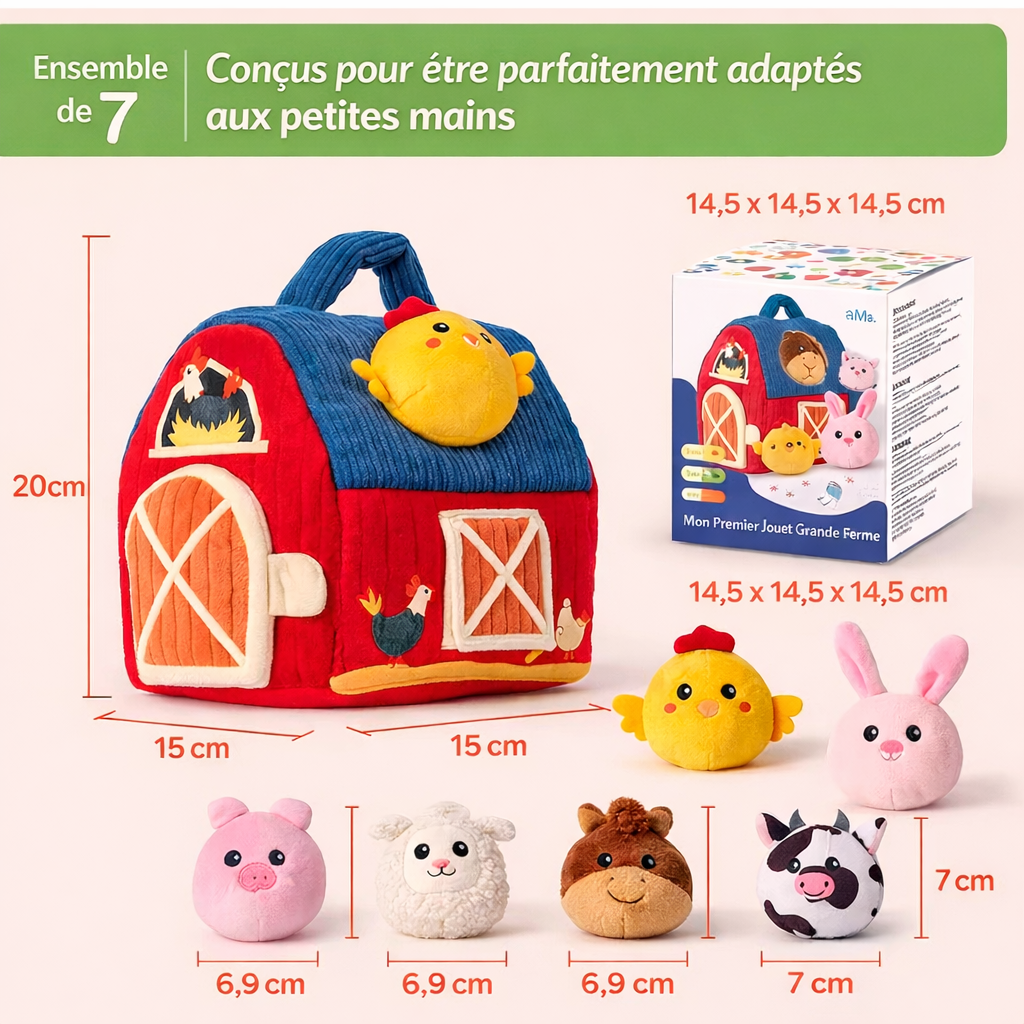 Maison Sensorielle Montessori – Jouet Ferme Animaux pour Bébé