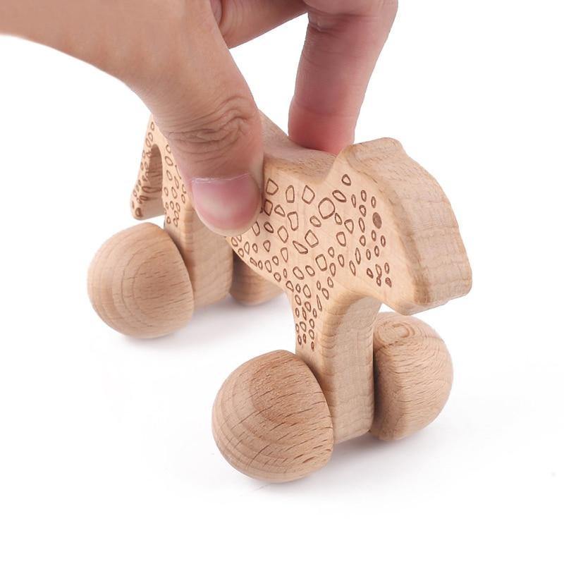 Hochet en Bois Léopard Montessori Premium