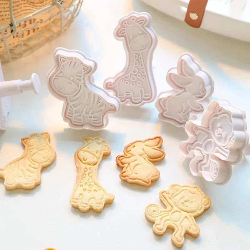 Kit de 4 emporte-pièces pour biscuits animaux Montessori