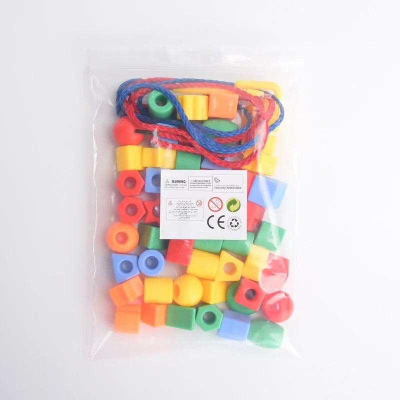 Tissage & Enfilage de Perles Colorées Montessori