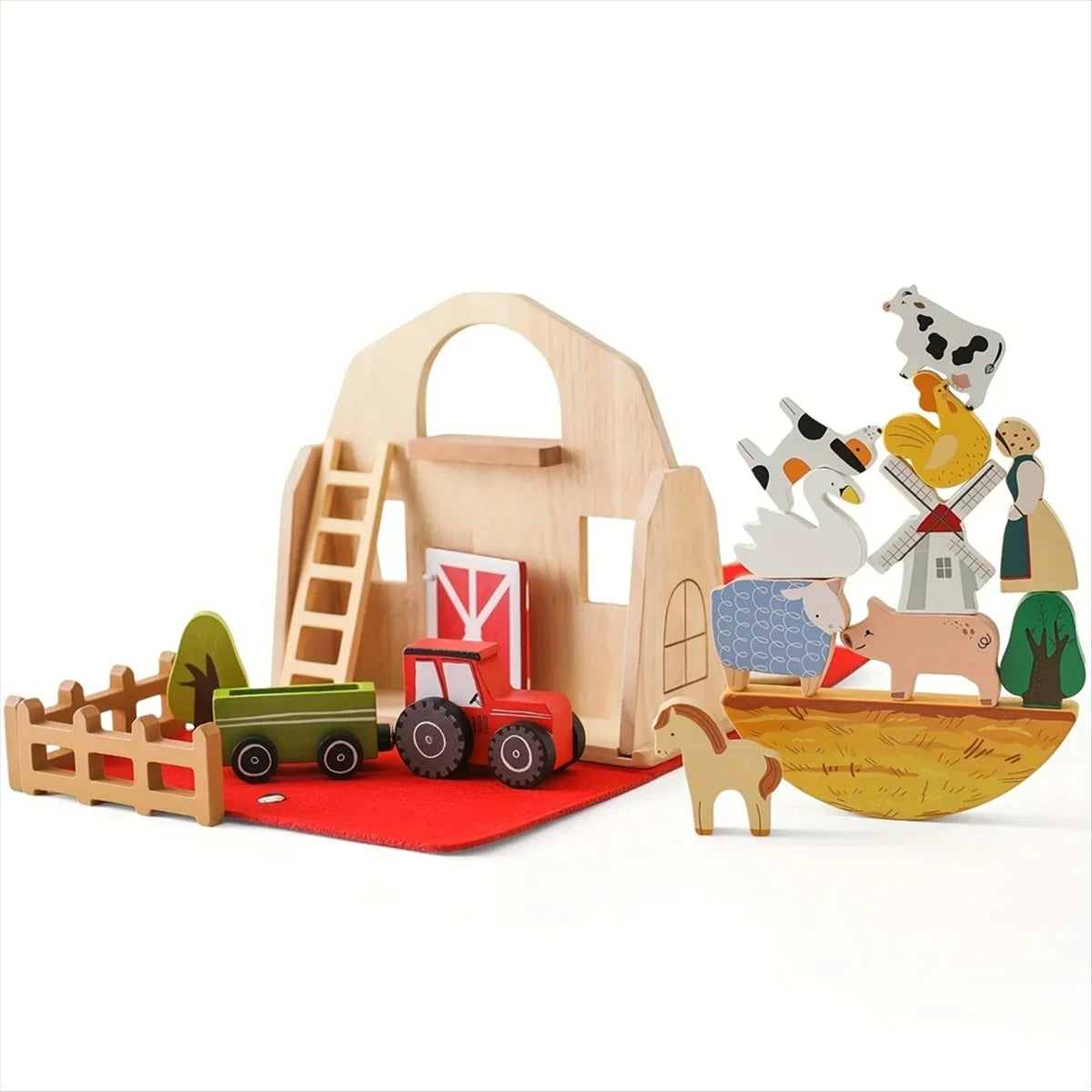 Ferme Jouet Enfant – Mallette Éducative en Bois avec Animaux | Jeu d'Imitation Montessori