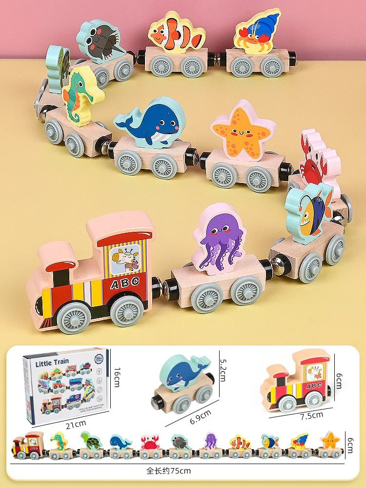 Train magnétique en bois Montessori - Collection ÉduKids