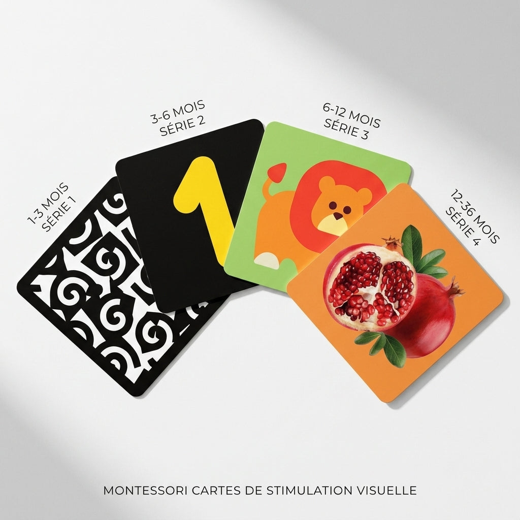 Cartes de stimulation visuelle pour bébé Montessori