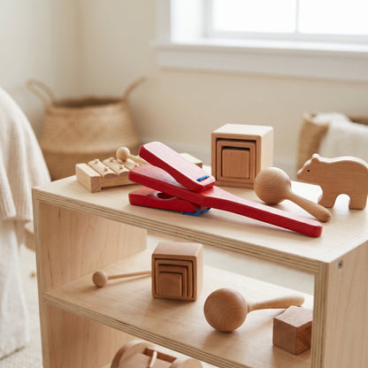 Castagnettes en Bois Enfant – Jouet Musical Montessori dès 1 an