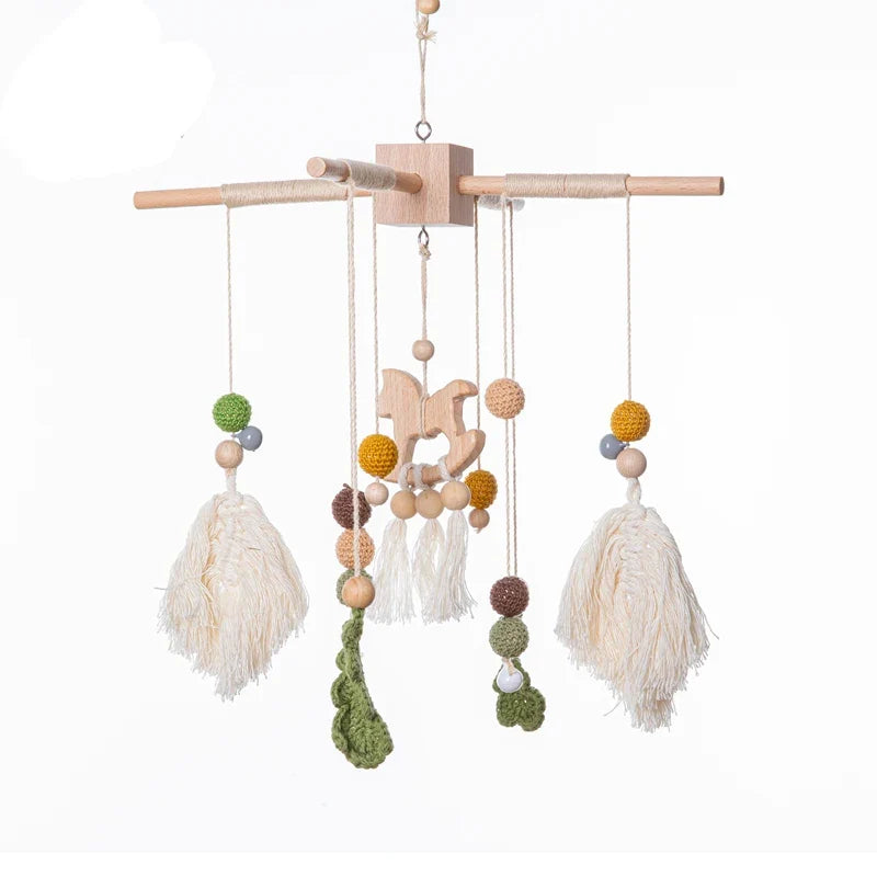 Mobile et Jouet de Naissance en Bois Montessori - Décoration et Eveil Sensoriel pour Bébé