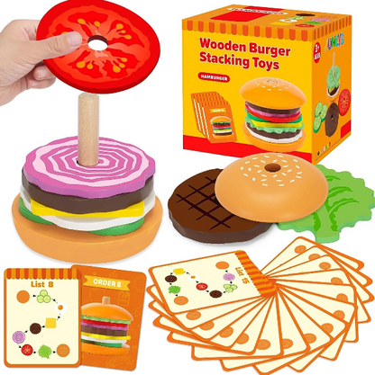 🍔 Jeu d'Empilage Hamburger Montessori – Stimulez la Créativité de Votre Enfant