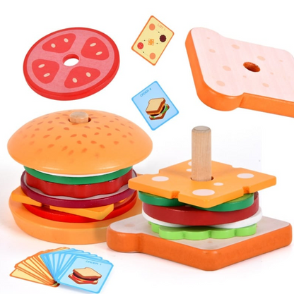 🍔 Jeu d'Empilage Hamburger Montessori – Stimulez la Créativité de Votre Enfant