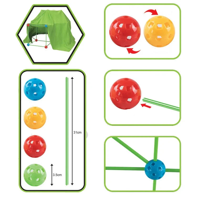 Kit de Construction Cabane Montessori – Jeu Éducatif et Créatif pour Enfant