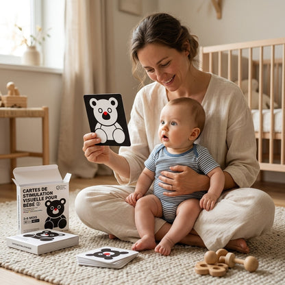 Cartes de stimulation visuelle pour bébé Montessori