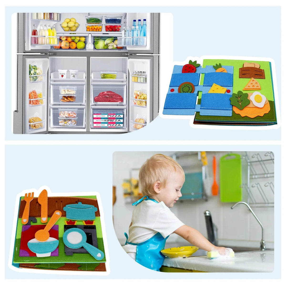Livre Montessori Éducatif en Feutrine BizyKoady™ | Livre d'Activités Quiet Book Interactif pour Enfants 🌈📚