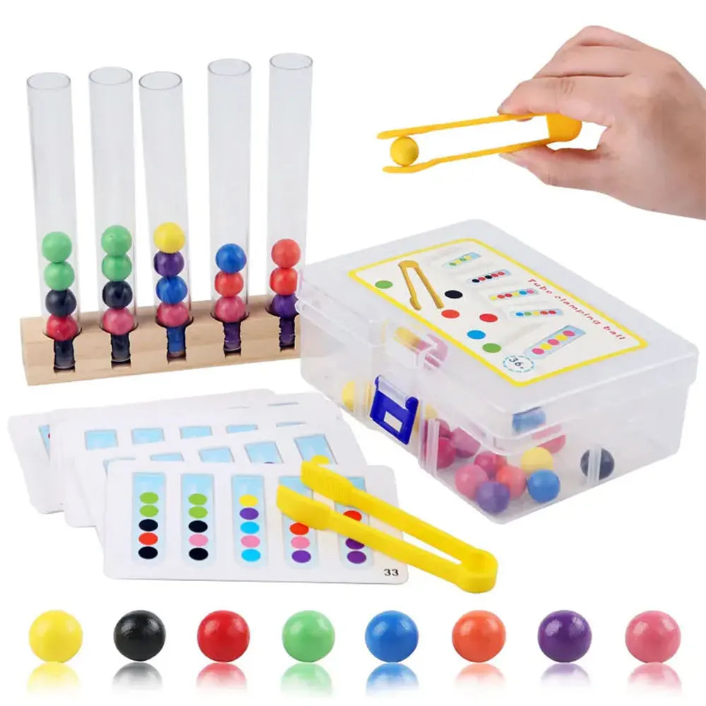 Montessori FineSkills™ - Jouet en Bois pour la Motricité Fine et Association des Couleurs