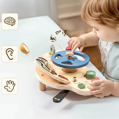 BusyBoard™ - Jouet Montessori 5-en-1 en Bois | Divers Designs et Activités