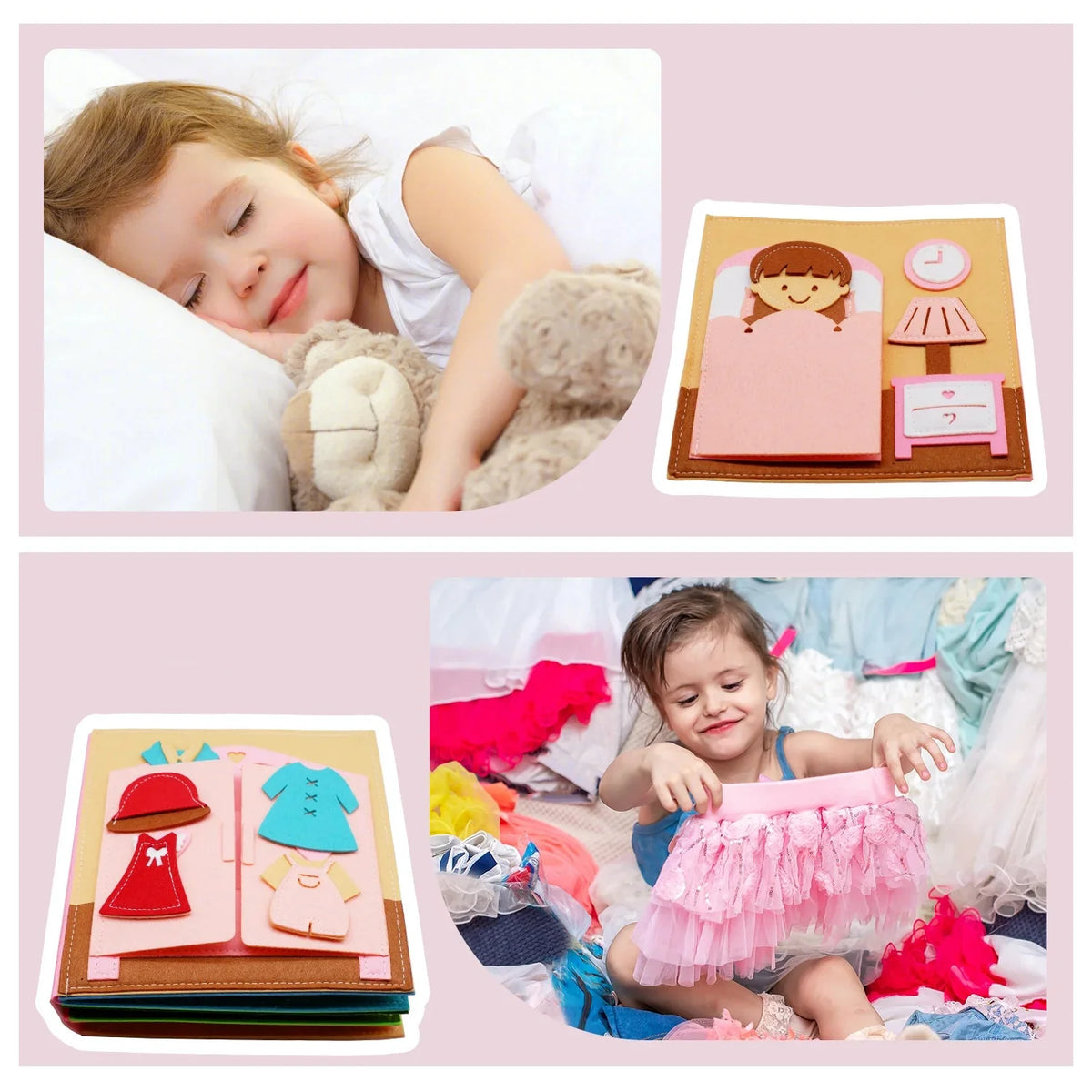 Livre Montessori Éducatif en Feutrine BizyKoady™ | Livre d'Activités Quiet Book Interactif pour Enfants 🌈📚