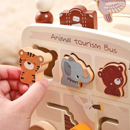 BusyBoard™ - Jouet Montessori 5-en-1 en Bois | Divers Designs et Activités