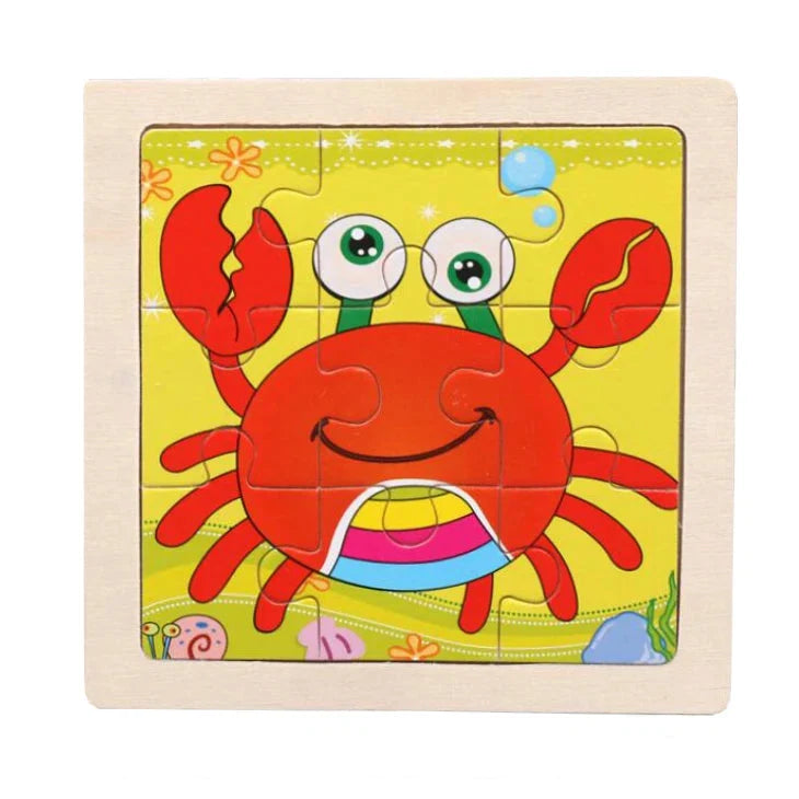 WoodLearner - Puzzle Éducatif en Bois  | Motifs Animaux & Véhicules | Jeu Montessori Éducatif (3-6 ans)