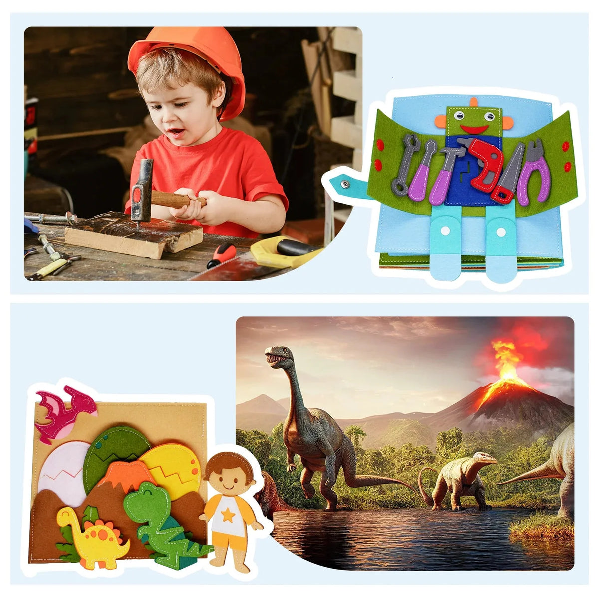 Livre Montessori Éducatif en Feutrine BizyKoady™ | Livre d'Activités Quiet Book Interactif pour Enfants 🌈📚
