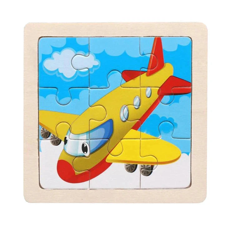 WoodLearner - Puzzle Éducatif en Bois  | Motifs Animaux & Véhicules | Jeu Montessori Éducatif (3-6 ans)