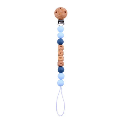 Attache Tétine Personnalisée en Bois et Silicone – Sécurité & Douceur Montessori