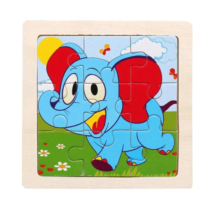 WoodLearner - Puzzle Éducatif en Bois  | Motifs Animaux & Véhicules | Jeu Montessori Éducatif (3-6 ans)