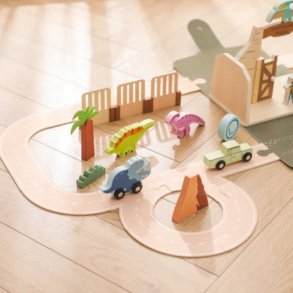 Mallette Dinosaure Jouet Enfant – Coffret Éducatif en Bois avec Figurines | Jeu d'Imitation Montessori