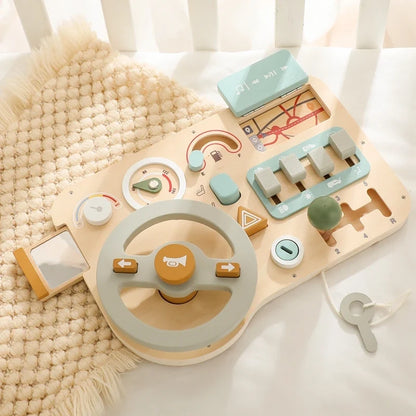 BusyBoard™ - Jouet Montessori 5-en-1 en Bois | Divers Designs et Activités