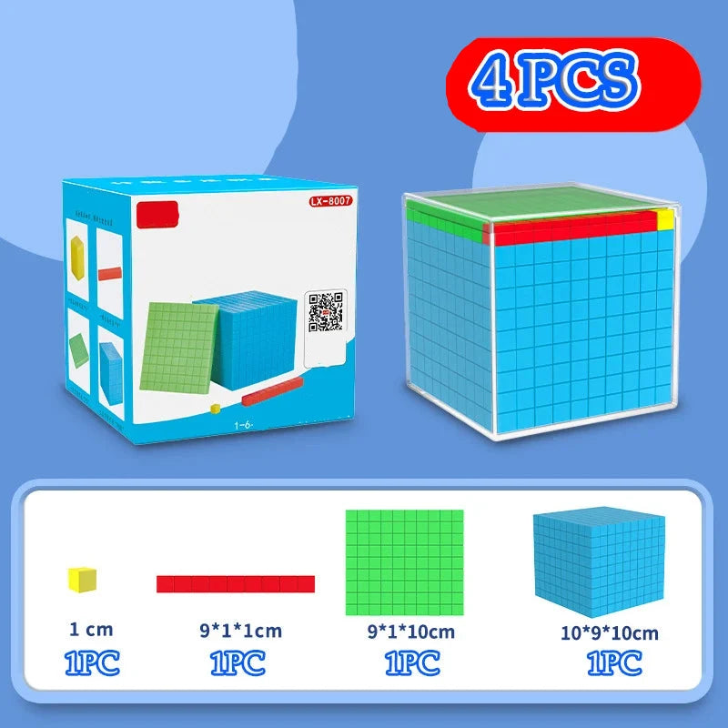 Cube mathématique décimal pour enfants - Jouets d'apprentissage numérique.