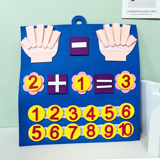 🧠 Planche Mathématique Montessori en Feutre – Apprentissage Ludique des Chiffres et Calculs pour Enfants
