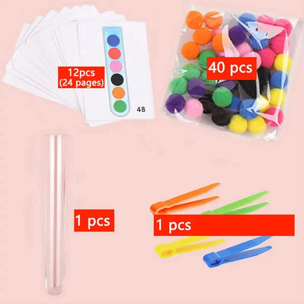 Montessori FineSkills™ - Jouet en Bois pour la Motricité Fine et Association des Couleurs