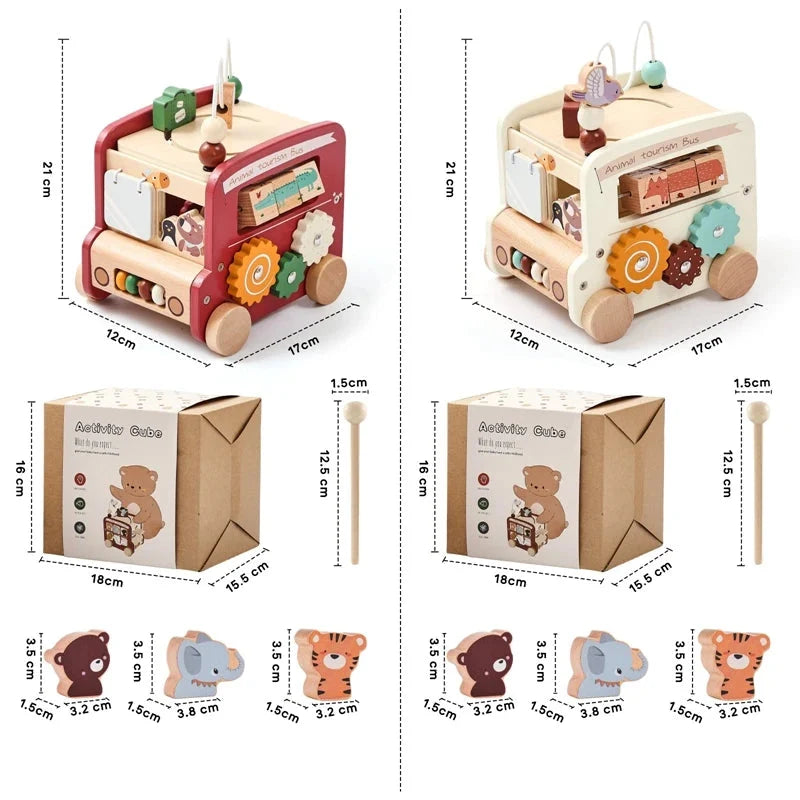 BusyBoard™ - Jouet Montessori 5-en-1 en Bois | Divers Designs et Activités