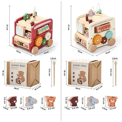 BusyBoard™ - Jouet Montessori 5-en-1 en Bois | Divers Designs et Activités