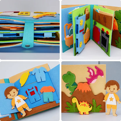 Livre Montessori Éducatif en Feutrine BizyKoady™ | Livre d'Activités Quiet Book Interactif pour Enfants 🌈📚