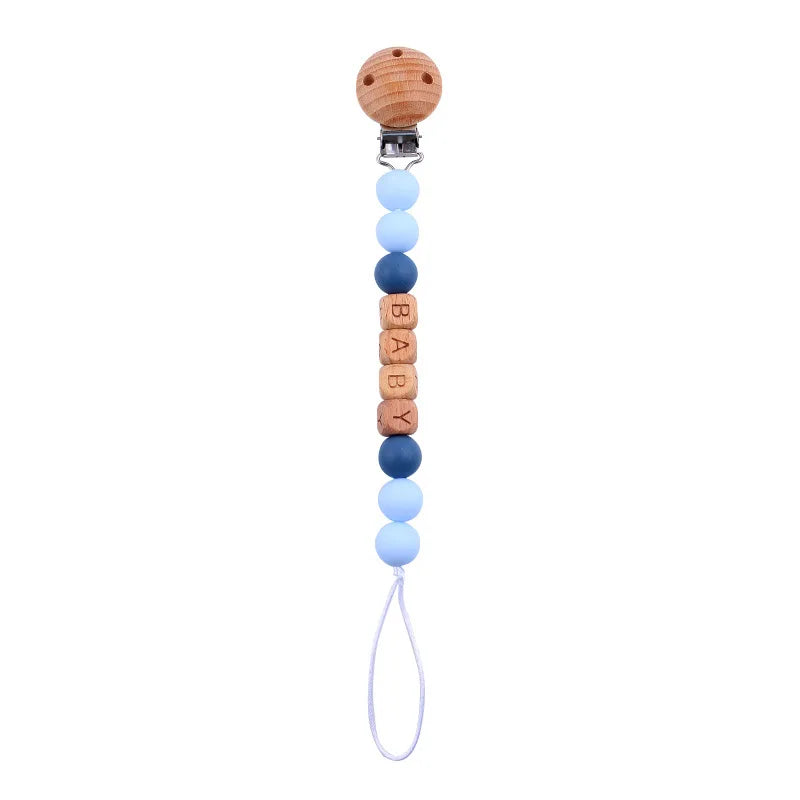 Attache Tétine Personnalisée en Bois et Silicone – Sécurité & Douceur Montessori
