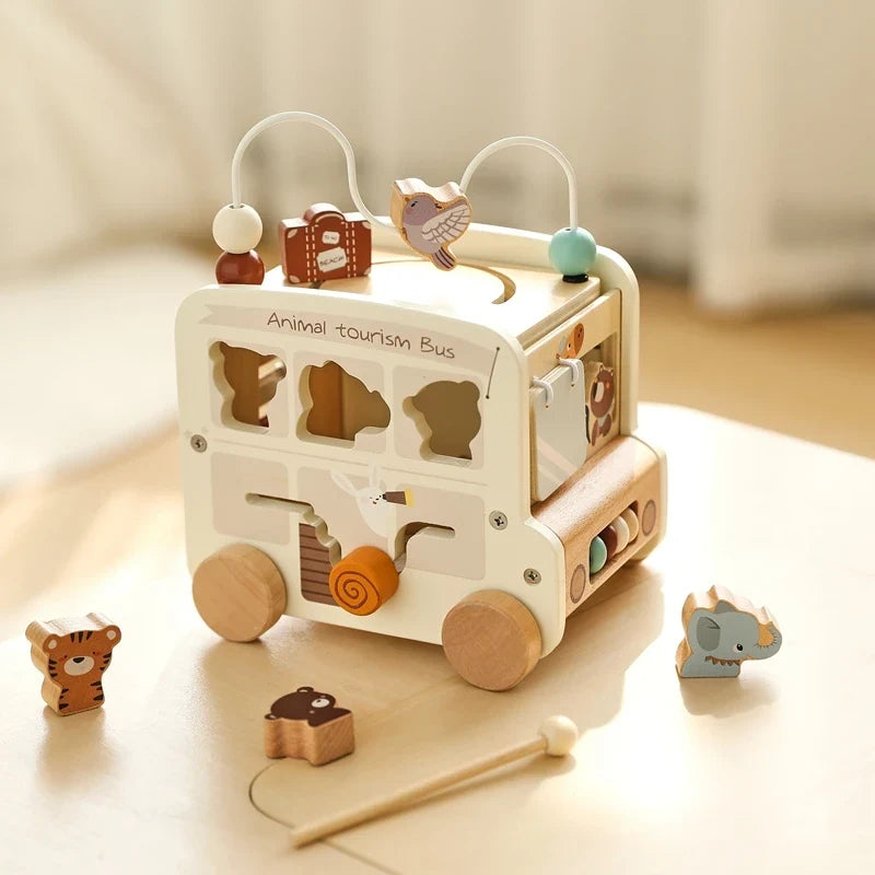 BusyBoard™ - Jouet Montessori 5-en-1 en Bois | Divers Designs et Activités