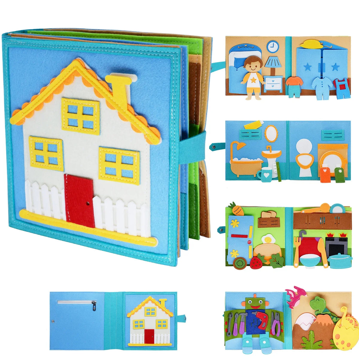 Livre Montessori Éducatif en Feutrine BizyKoady™ | Livre d'Activités Quiet Book Interactif pour Enfants 🌈📚