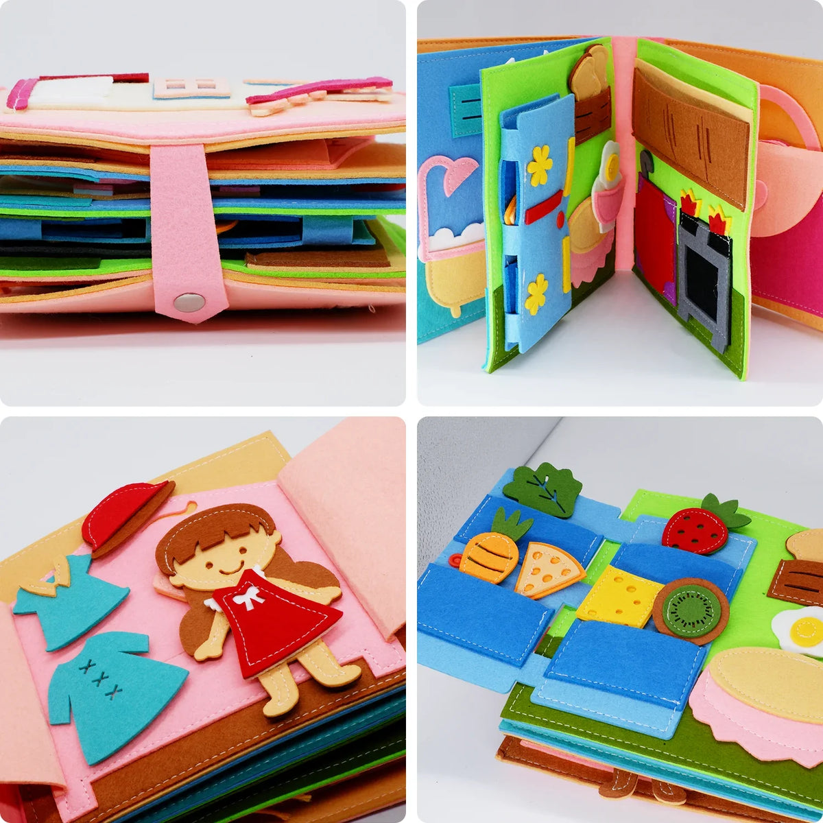 Livre Montessori Éducatif en Feutrine BizyKoady™ | Livre d'Activités Quiet Book Interactif pour Enfants 🌈📚