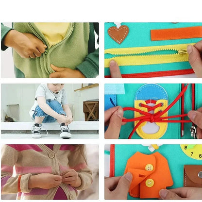 🎒 Busy Board Éducatif 7-en-1 – Jouet Sensoriel pour Tout-Petits