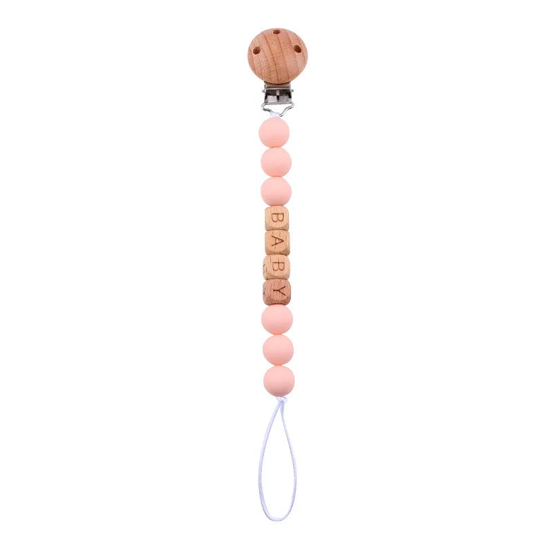 Attache Tétine Personnalisée en Bois et Silicone – Sécurité & Douceur Montessori