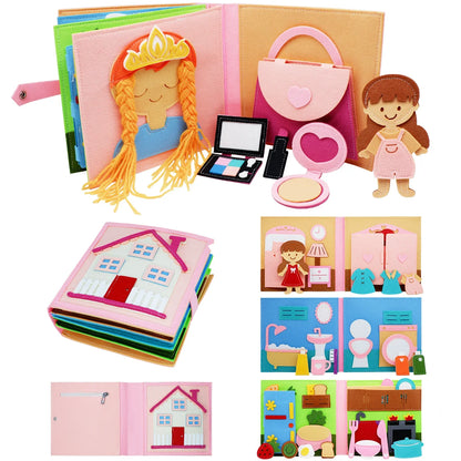 Livre Montessori Éducatif en Feutrine BizyKoady™ | Livre d'Activités Quiet Book Interactif pour Enfants 🌈📚