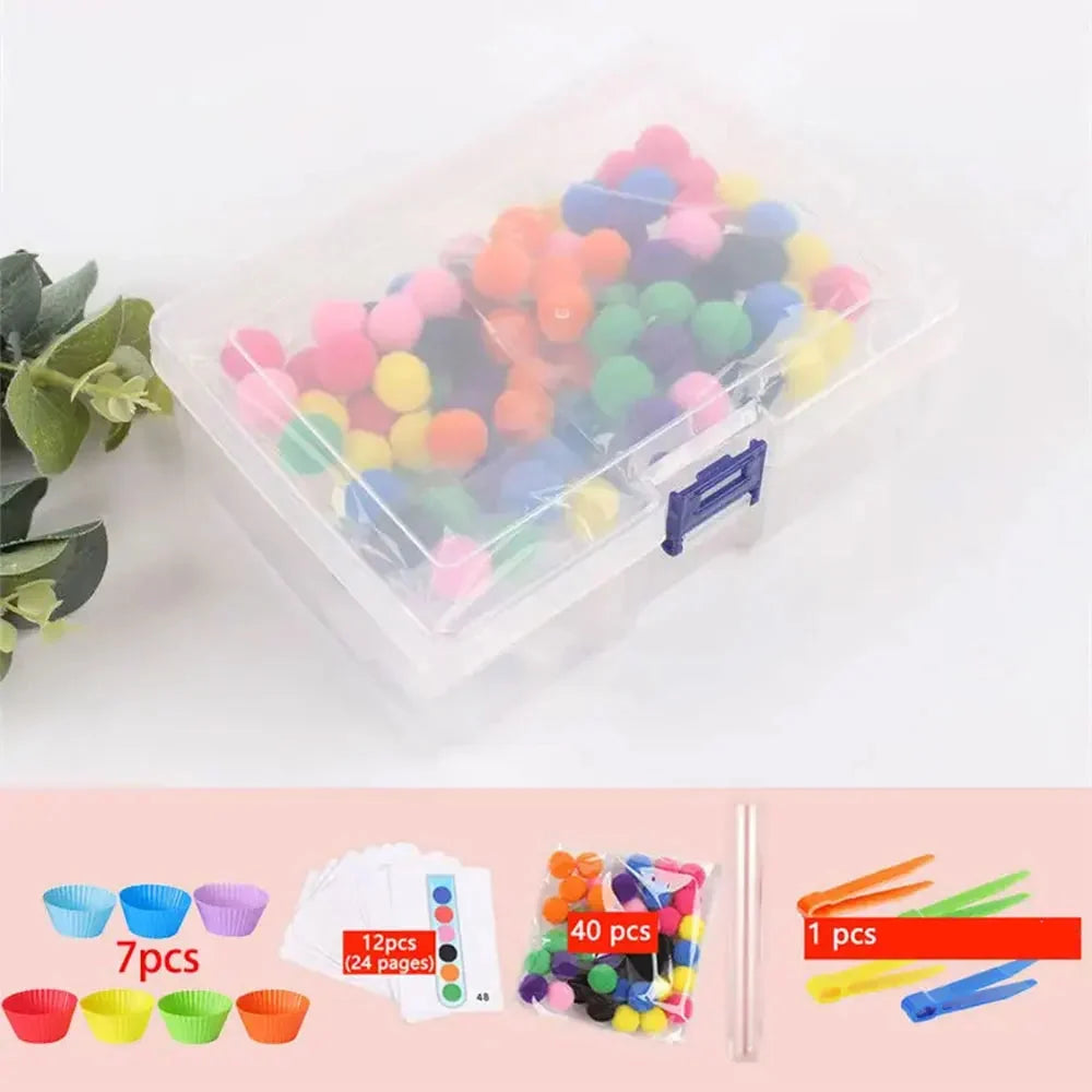 Montessori FineSkills™ - Jouet en Bois pour la Motricité Fine et Association des Couleurs