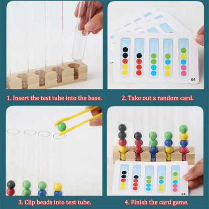 Montessori FineSkills™ - Jouet en Bois pour la Motricité Fine et Association des Couleurs