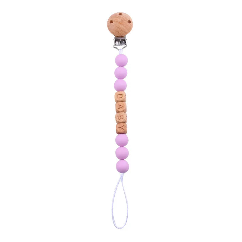 Attache Tétine Personnalisée en Bois et Silicone – Sécurité & Douceur Montessori