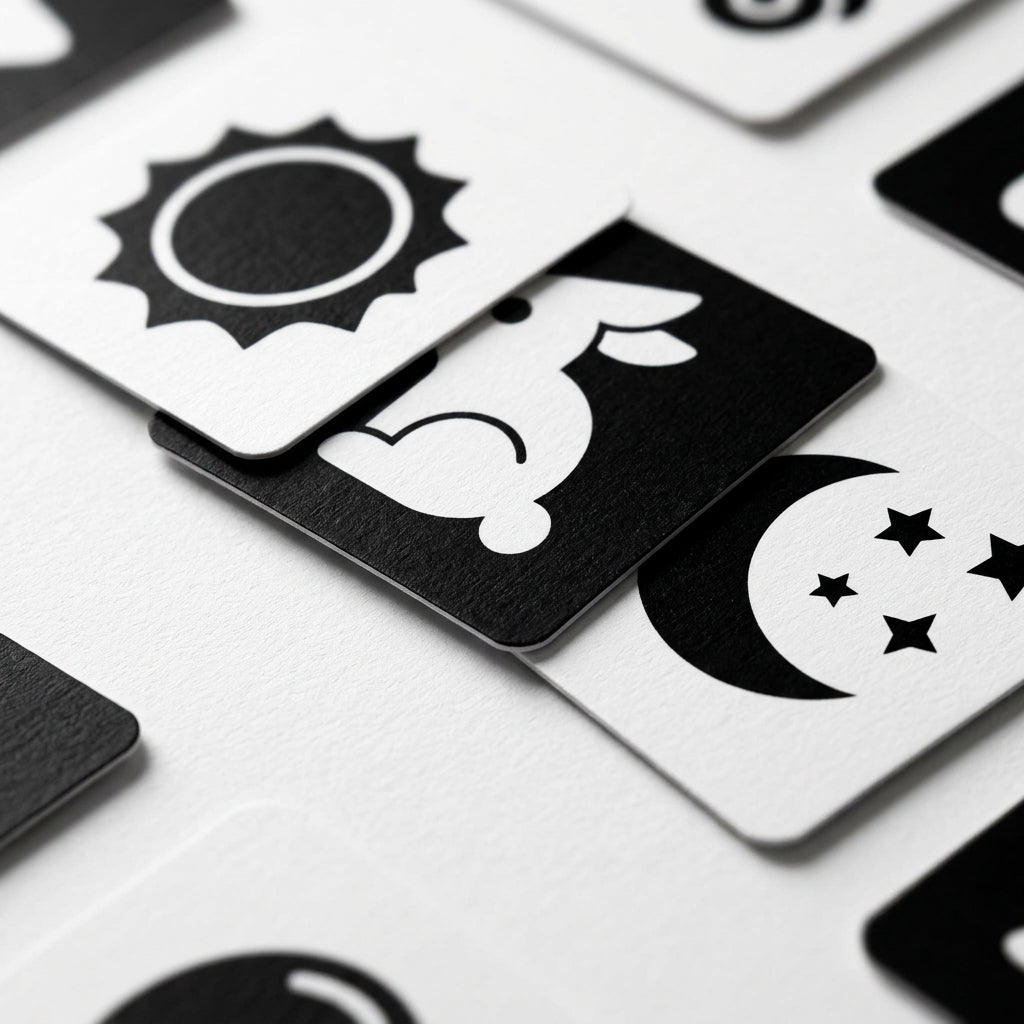 Cartes de stimulation visuelle pour bébé Montessori