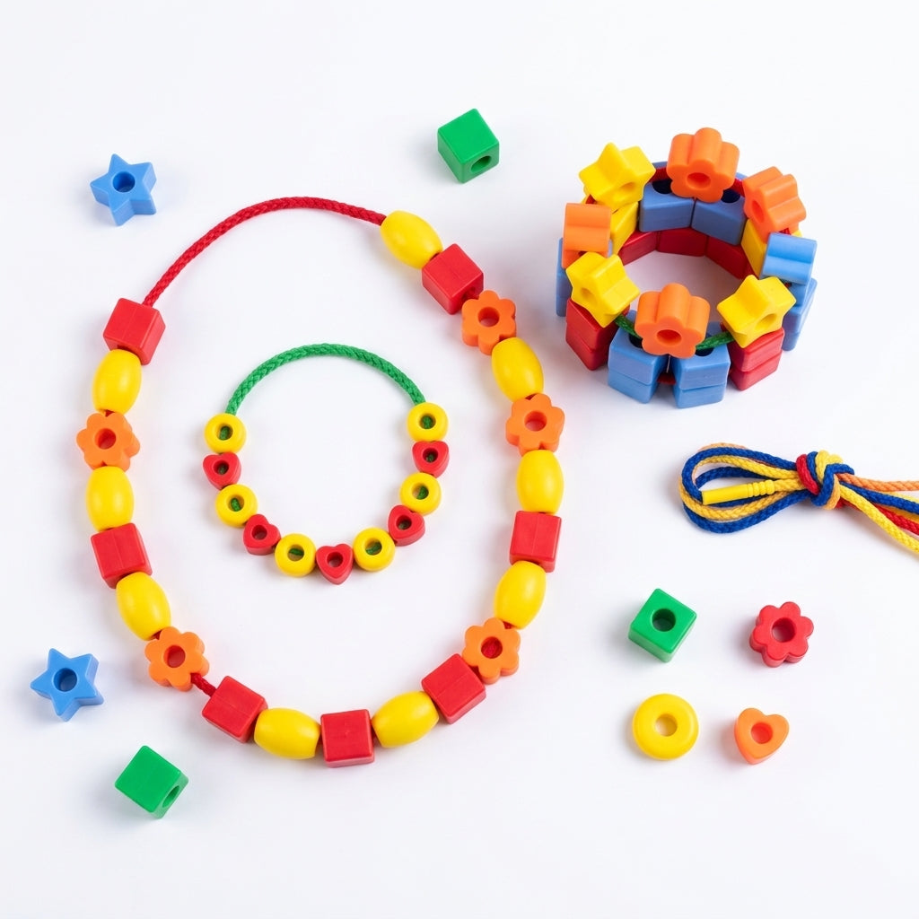 Tissage & Enfilage de Perles Colorées Montessori