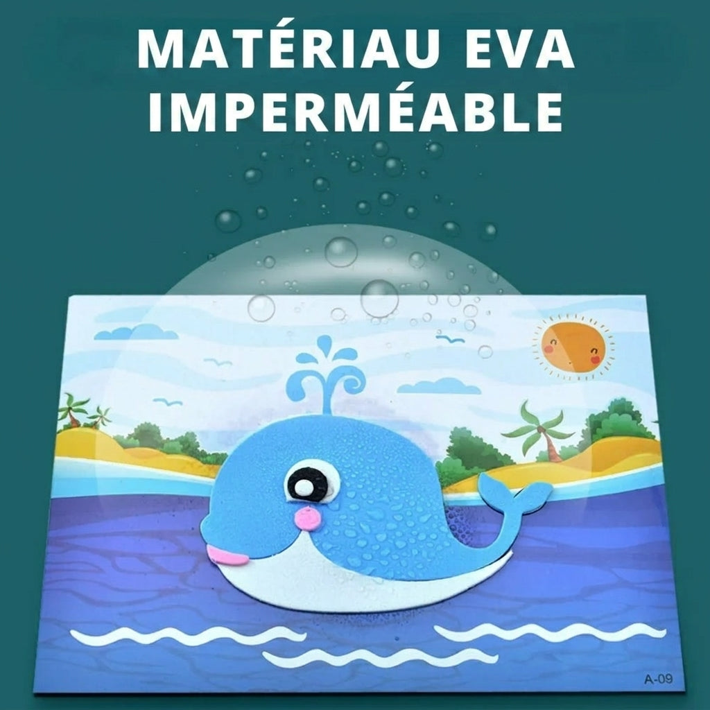 Puzzles autocollants en 3D en mousse EVA - Pack de 10/12 feuilles