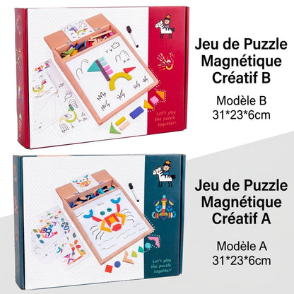 🧲 Puzzle Magnétique Montessori – Tableau Créatif & Éducatif pour Enfant
