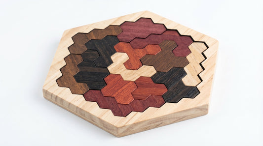 Tangram Hexagone en Bois Montessori Puzzle