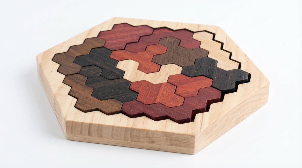 Tangram Hexagone en Bois Montessori Puzzle