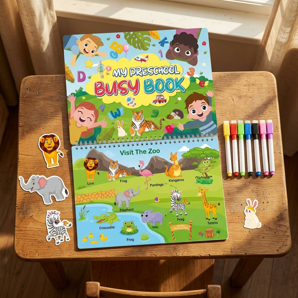 🎒 Busy Book Montessori – Livre d’Activités Éducatif Complet (Dès 2 ans)