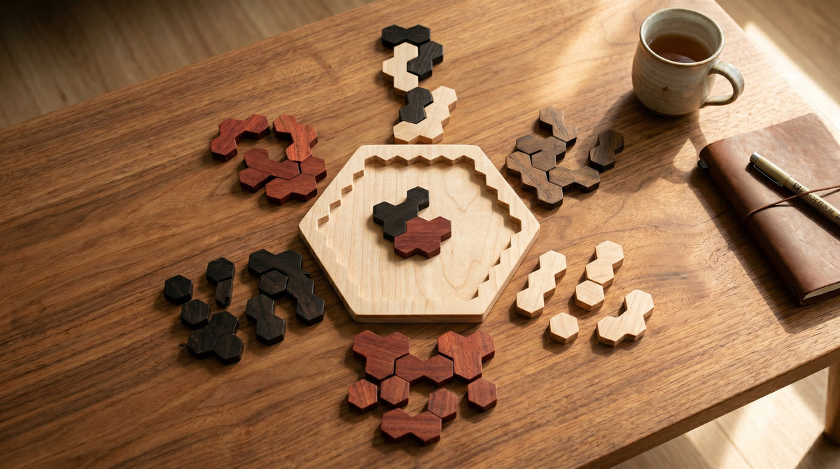 Tangram Hexagone en Bois Montessori Puzzle